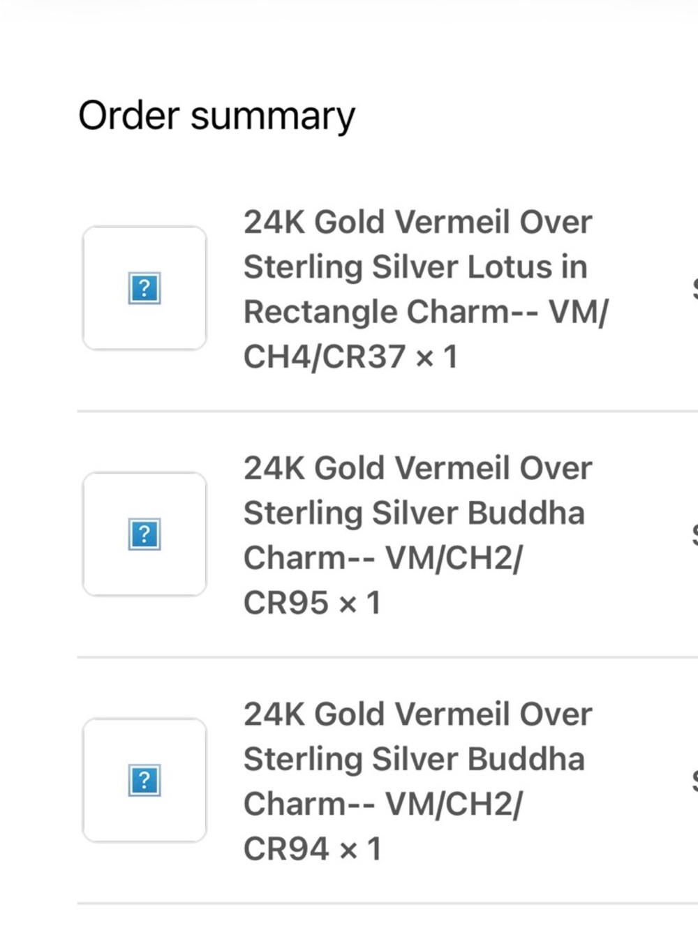 Destash! Sterling gold vermeil Buddhas - Picture 2 of 2